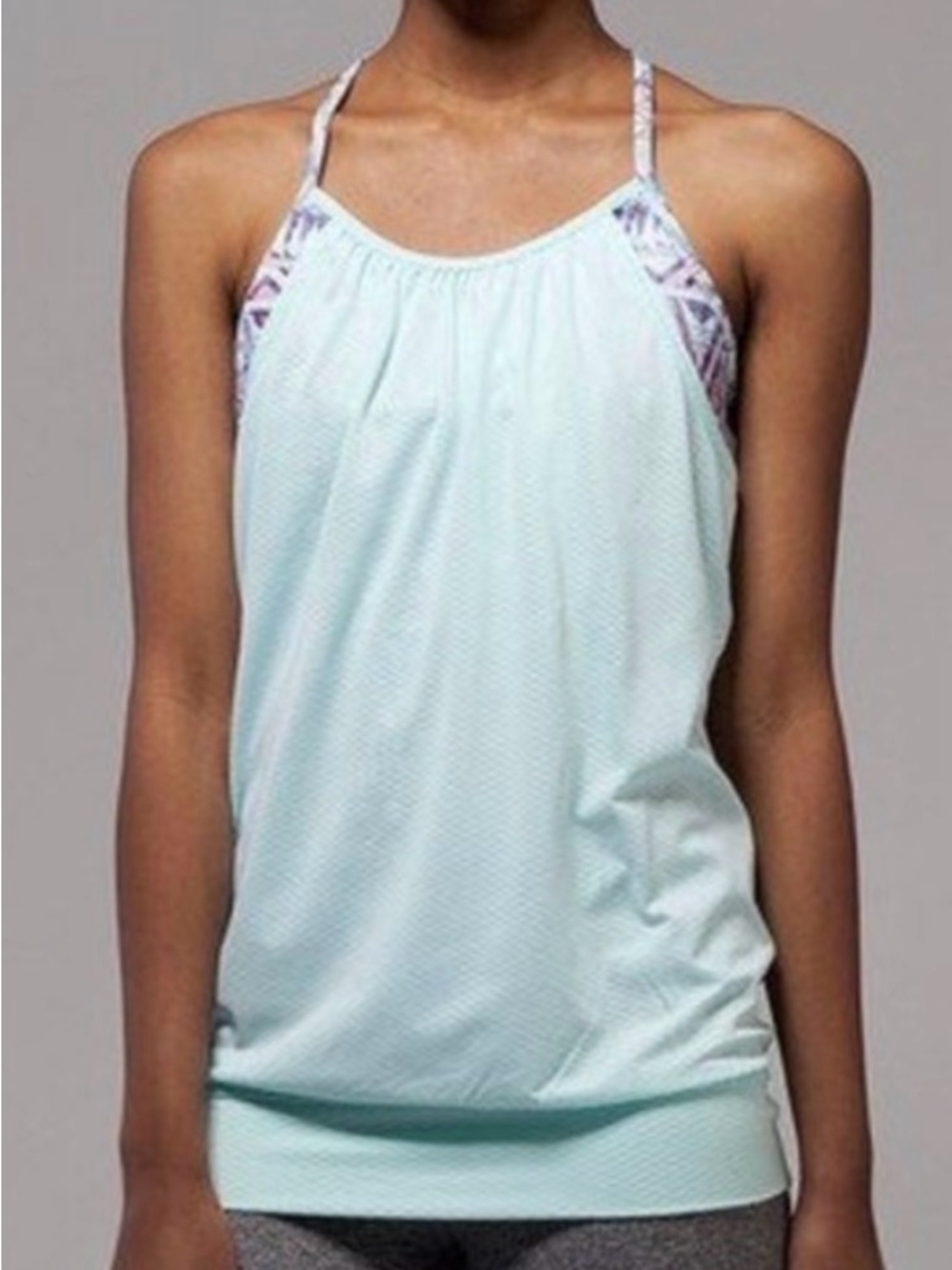 Ivivva Double Dutch Tank in Pastel Blue Green Girls Size 12